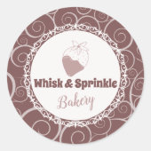 Sweet Bakery Store Custom Cakes Chocolade Label (Voorkant)