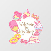 Sweet Bakkerij en Drinken Raamsticker (Vel)