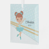 Sweet Ballerina Ballet Dance Kerstmis Glas Ornament (Voorkant links)
