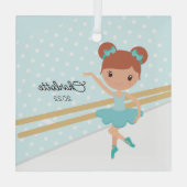 Sweet Ballerina Ballet Dance Kerstmis Glas Ornament (Achterkant)