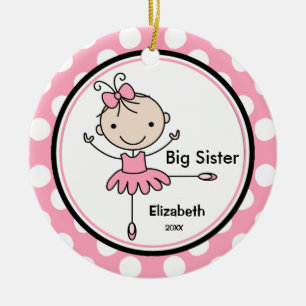 Sweet Ballerina Big Sister kerstversiering Keramisch Ornament