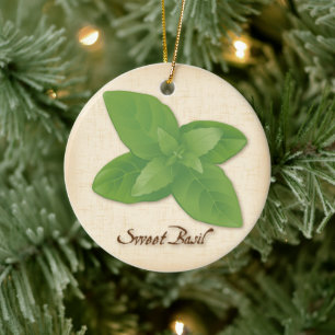 Sweet Basil Herb Keramisch Ornament