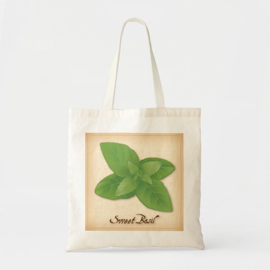 Sweet Basil Herb Tote Bag (Voorkant)