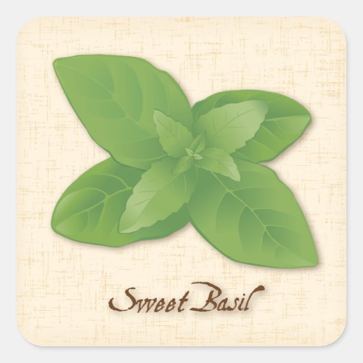 Sweet Basil Square Sticker (Voorkant)