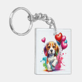 Sweet Beagle Pup Valentijn Sleutelhanger (Voorkant Links)