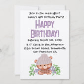 Sweet Beanie Bear Invitation Anniversaire pour enf (Devant)