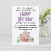 Sweet Beanie Bear Invitation Anniversaire pour enf (Debout devant)