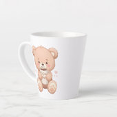 Sweet Bear Hugging a Coffee Mug Latte Mok (Linkerhoek)