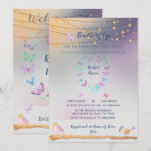 Sweet Beautiful Butterfly Heart Baby shower Kaart (Voorkant / Achterkant)