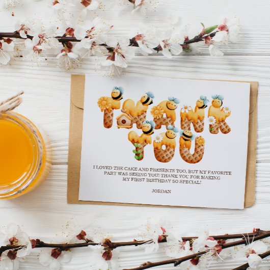 Sweet Bee Birthday Bedankkaart