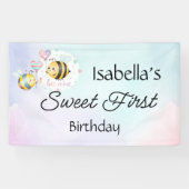 Sweet Bee First Birthday Personalized  Spandoek (Horizontaal)