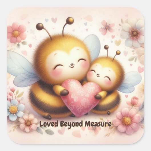 Sweet Bee Valentine Encouragement Sticker (Devant)