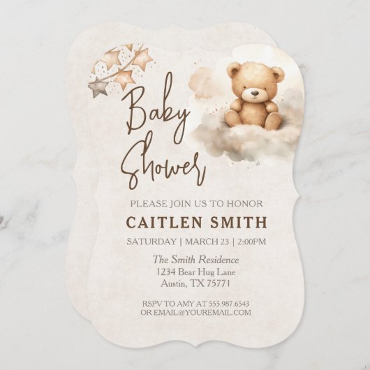 Sweet Beer Neutral Baby shower Invitation Kaart (Voorkant / Achterkant)