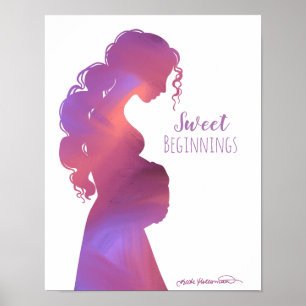 Sweet Beginnings - Zwangerschapskunst Poster