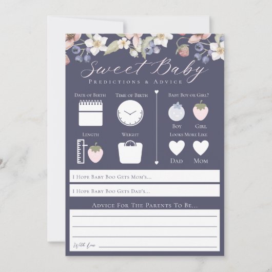 Sweet Berry Baby Voorspellingen & Advies Spel Kaar Kaart (Voorkant)