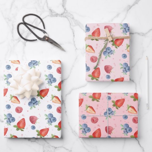 Sweet Berry Birthday Wrapping Paper Sheets (Voorkant)