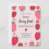 Sweet Berry First Birthday Kaart (Voorkant)