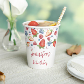 Sweet Berry First Birthday Papieren Bekers