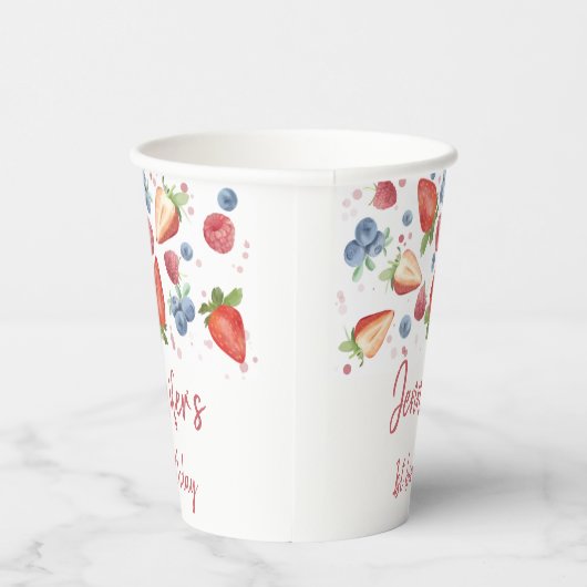 Sweet Berry First Birthday Papieren Bekers (Rechts)