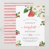 Sweet Berry First Strawberry Birthday Kaart (Voorkant / Achterkant)