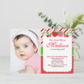 Sweet Berry fraise Anniversaire Photo Invitation (Debout devant)