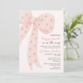 Sweet Berry Girl Pink Coquette Bow Baby Shower  Kaart (Staand voorkant)