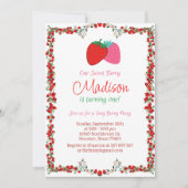 Sweet Berry Strawberry Invitation d'anniversaire (Devant)