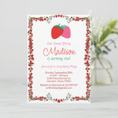 Sweet Berry Strawberry Invitation d'anniversaire (Debout devant)