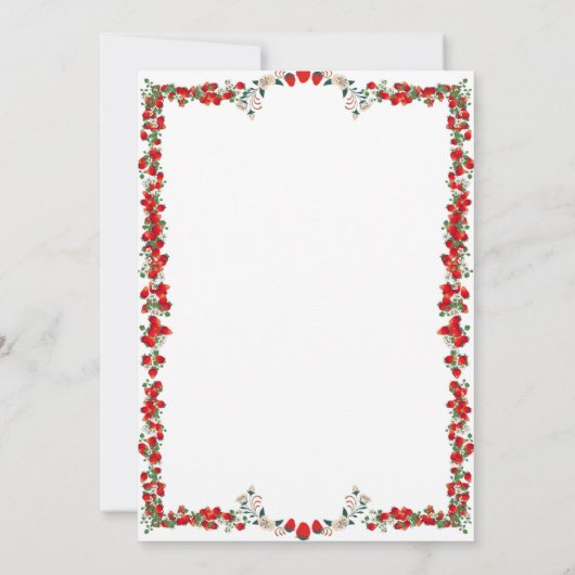 Sweet Berry Strawberry Invitation d'anniversaire (Dos)