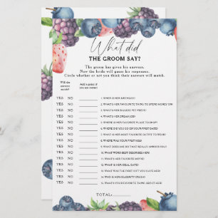 Sweet berry - Wat zei de bruidegom bruidsspel