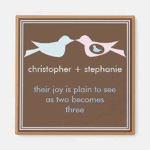 Sweet Bird Familie Paar met Baby Magneet