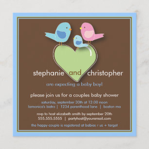 Sweet Bird Family Couples Baby shower Uitnodiging