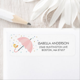 Sweet Bird Umbrella Baby shower Adres Etiket