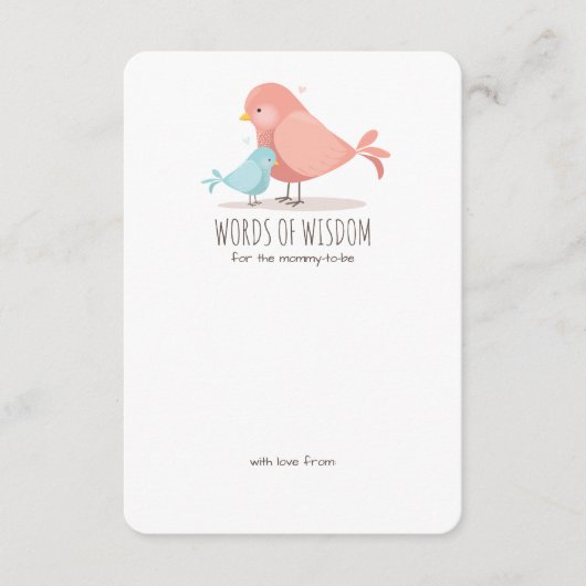 Sweet Birdie Baby Boy Nouveau conseil maman Insert (Devant)