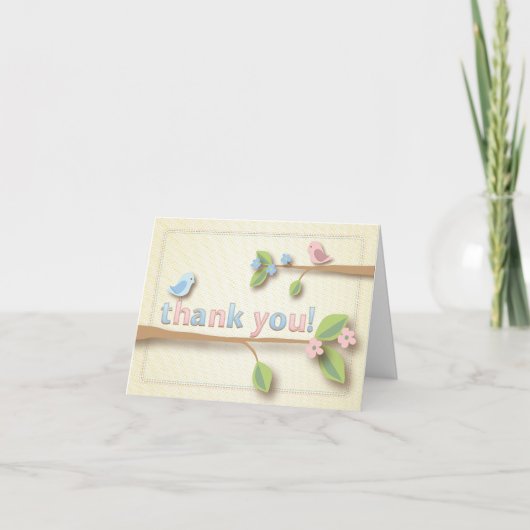 Sweet Birdie Merci Carte de note (Devant)