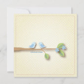 Sweet Birdie Twin Boys Blue Baby shower Invitation Kaart (Achterkant)