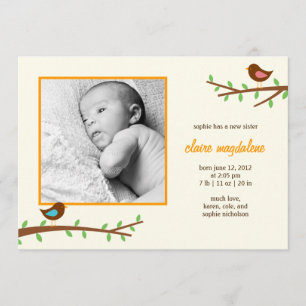 Sweet Birdies Baby Faire-part de naissance