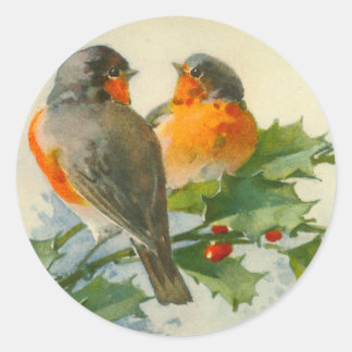 Sweet Birds Carte Postale Vintage Imprimer Sticker