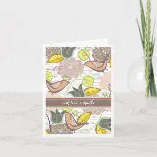Sweet Birds Floral Garden Dank je wel Bedankkaart