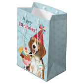 Sweet Birthday Beagle Medium Cadeauzakje (Achterkant Gekanteld)