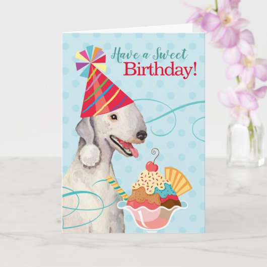 Sweet Birthday Bedlington Terrier Kaart (Orchidee)
