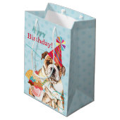 Sweet Birthday Bulldog Medium Cadeau sac (Dos Angle)