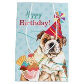 Sweet Birthday Bulldog Medium Gift Bag Medium Cadeauzakje (Achterkant)