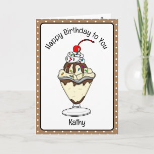 Sweet Birthday Card Ice Cream Sundae Kaart