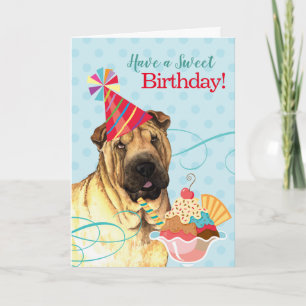 Sweet Birthday Chinese Shar-Pei Kaart