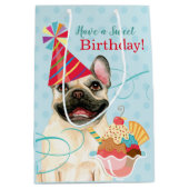Sweet Birthday French Bulldog Medium Cadeau Sac (Devant)