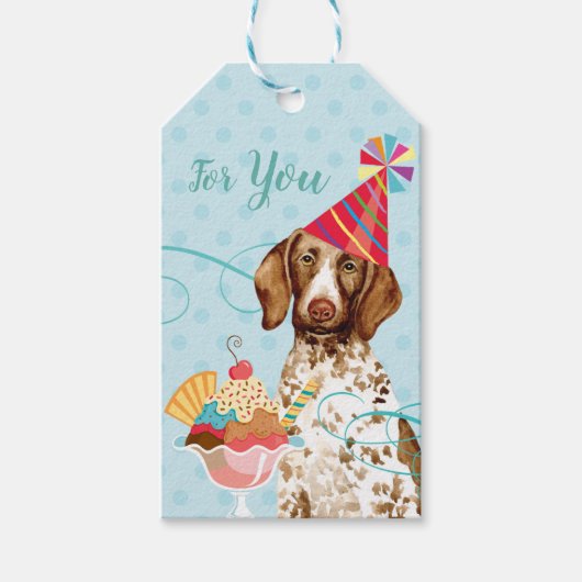 Sweet Birthday German Shorthaired Pointer Cadeaulabel (Voorkant)