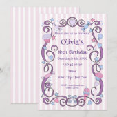 Sweet Birthday Girl Invitation (Devant / Derrière)