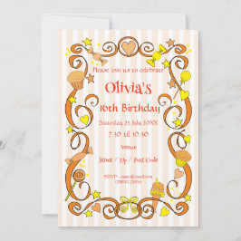 Sweet Birthday Girl Invitation Kaart