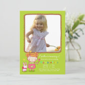 Sweet Birthday Girl Photo Invitation (Debout devant)